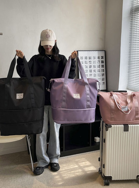 超大容量衣服旅行包便携套拉杆行李包短途出差包牛津布待产健身包