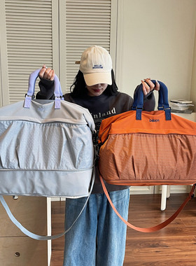 慵懒风轻便牛津布旅行大包出门套拉杆包健身可扩容干湿分离行李包