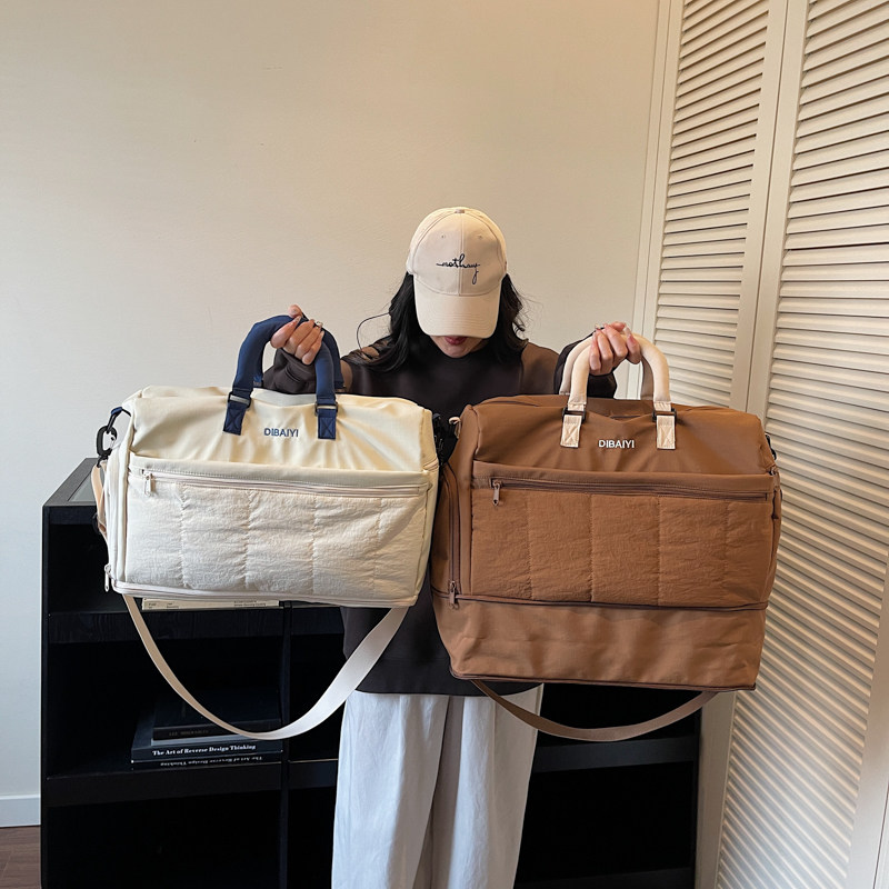 牛津布扩容鞋仓套拉杆旅行包结实