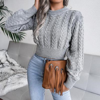 autumnwinter trendy european cable knit waist-fitted