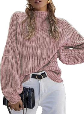 women sweater for warm winter pullover with round neck
