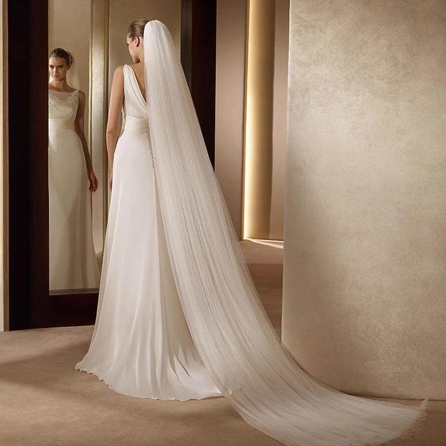 cathedral-style long soft meter dress long comb two-layer