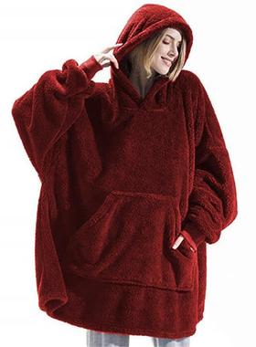 winter lamb new leisure warm tops solid pocket korean trend