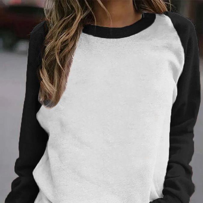 pattern with sweatshirt sleeve long neck round colorblock