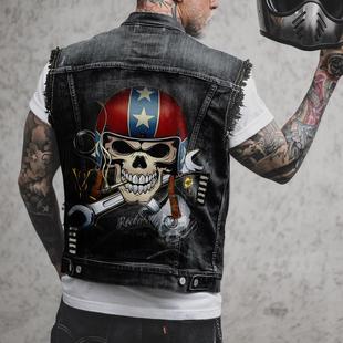 men jacket vest size large waistcoat punk jacket vest