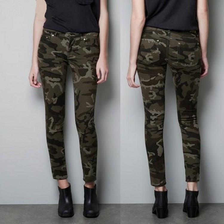 pants skinny denim womens overalls camouflage tight stretch