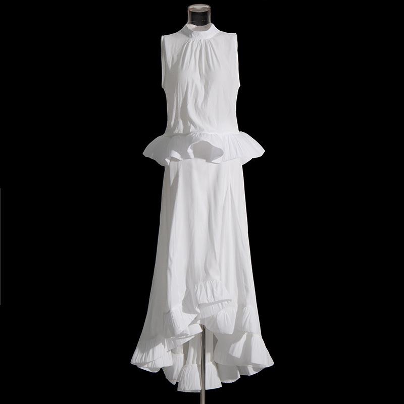 Palace style fashion suit sleeveless vest ruffled solid