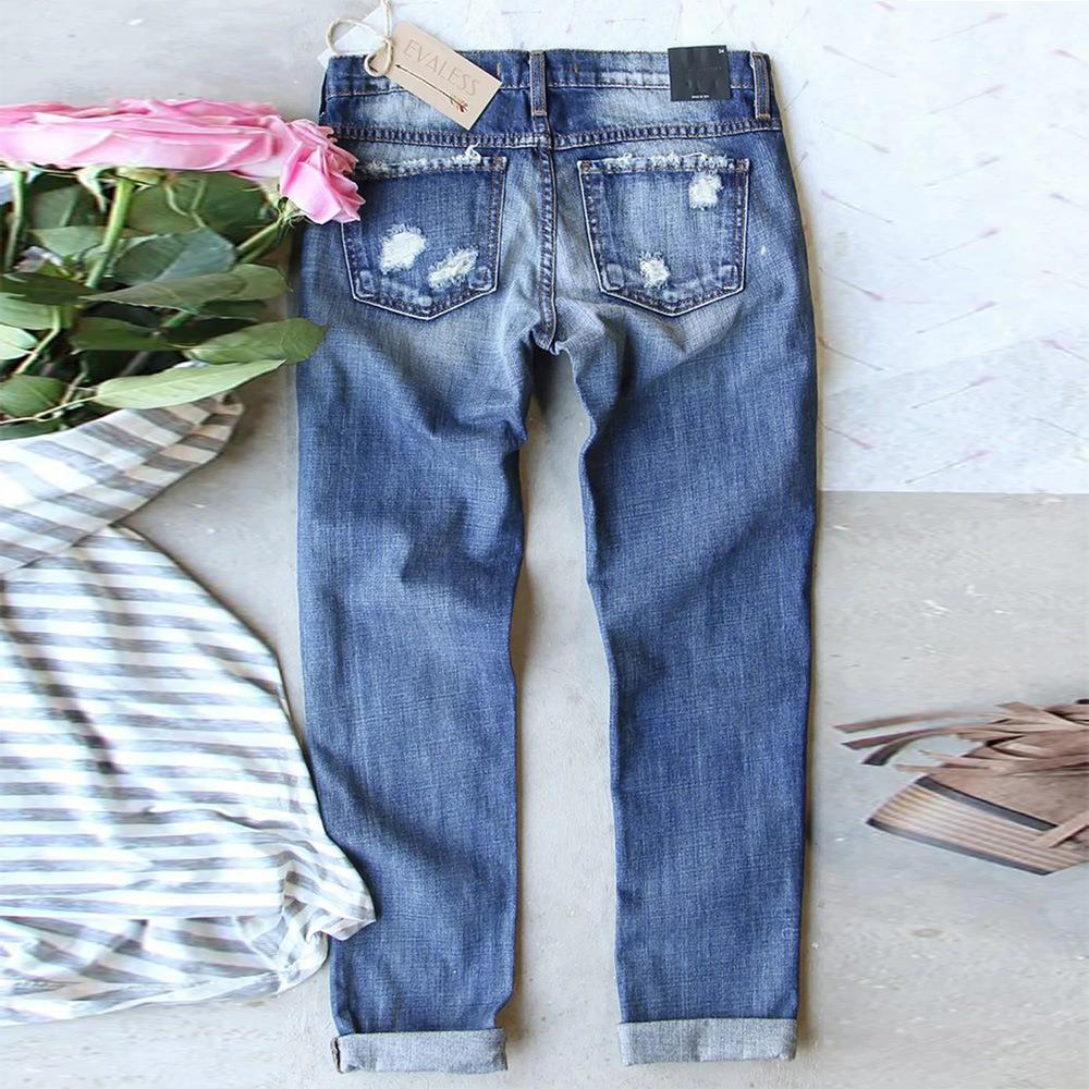 Jeans Halloween Pumpkin Ripped Mid-Rise Trousers Funny
