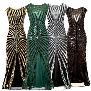 fishtail evening slim dress long party Sequined annual hem