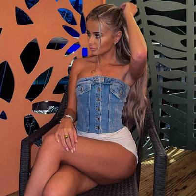 Womens Fashion Street Trend Denim Elasticated Button Top