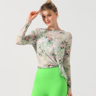 breathable tie-dye sports sleeve long clothes fitness