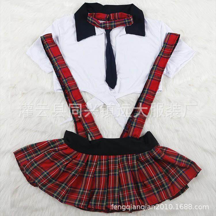 Sexy lingerie sexy uniform British plaid school exposed
