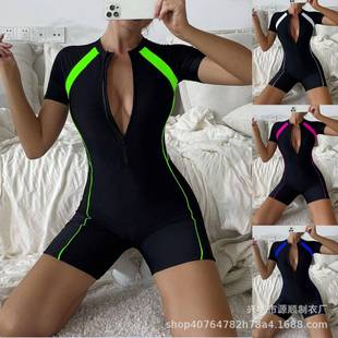 swimsuit long sun boxer women sleeve Two-piece protection