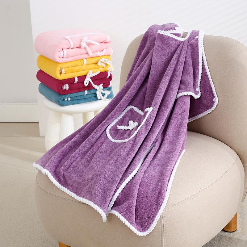 adult thick fleece bath top skirt skirt coral bath home