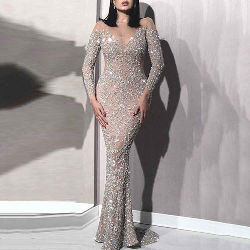 east soiree prom sequins evening robes de dresses beaded