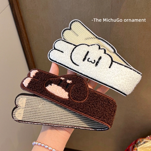 可爱长条小猫小狗魔术贴甜美卡通洗脸碎发整理刘海贴少女发箍头饰