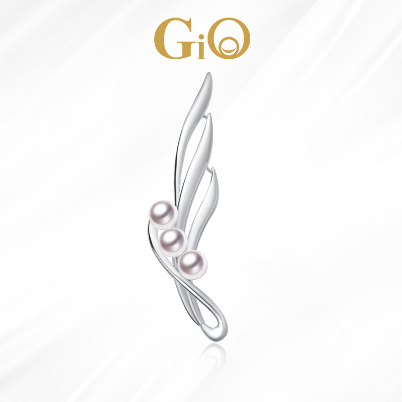 GiOAkoya珍珠胸针925银节日礼物