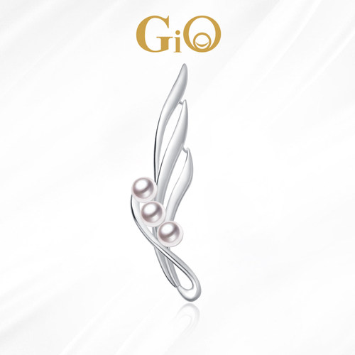 GiOAkoya珍珠胸针925银节日礼物