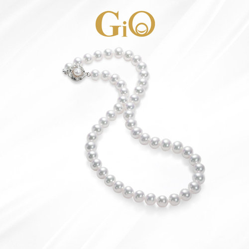GiO珠宝 极俪雅樱花扣淡水珍珠项链女锁骨链颈链送妈妈送长辈