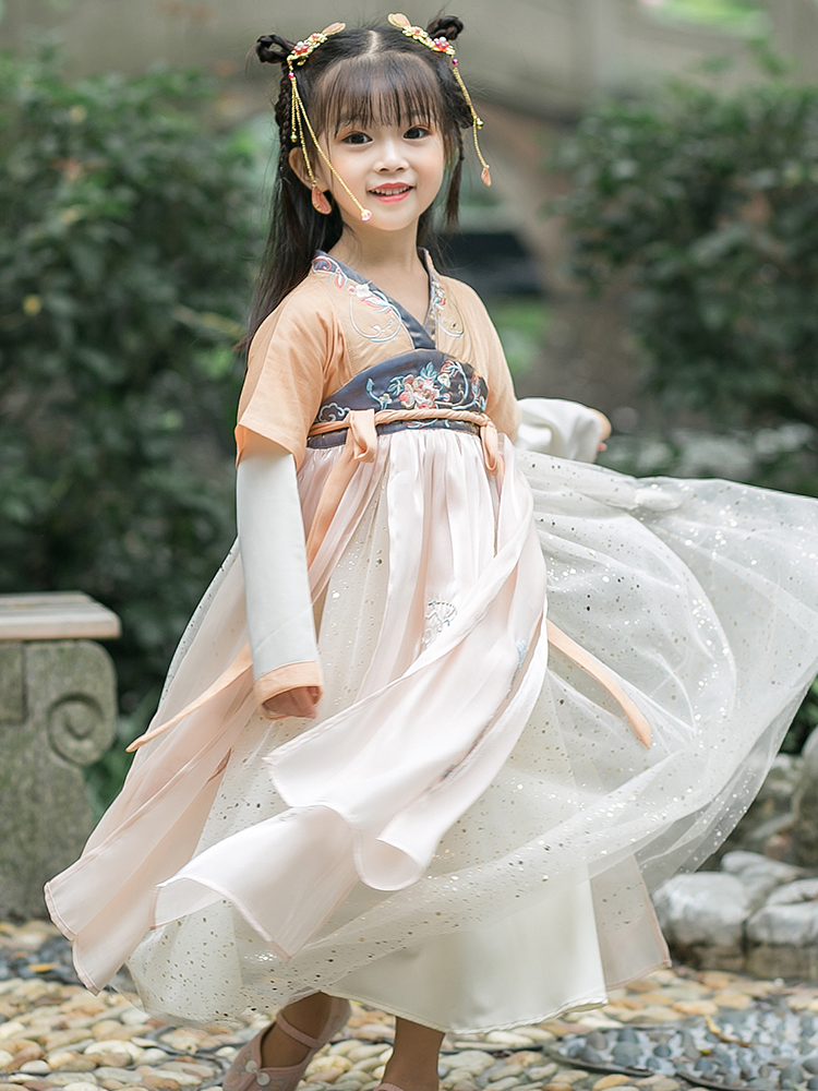 汉服女童秋装小女孩超仙襦裙中大童飘逸古风连衣裙儿童小学生古装