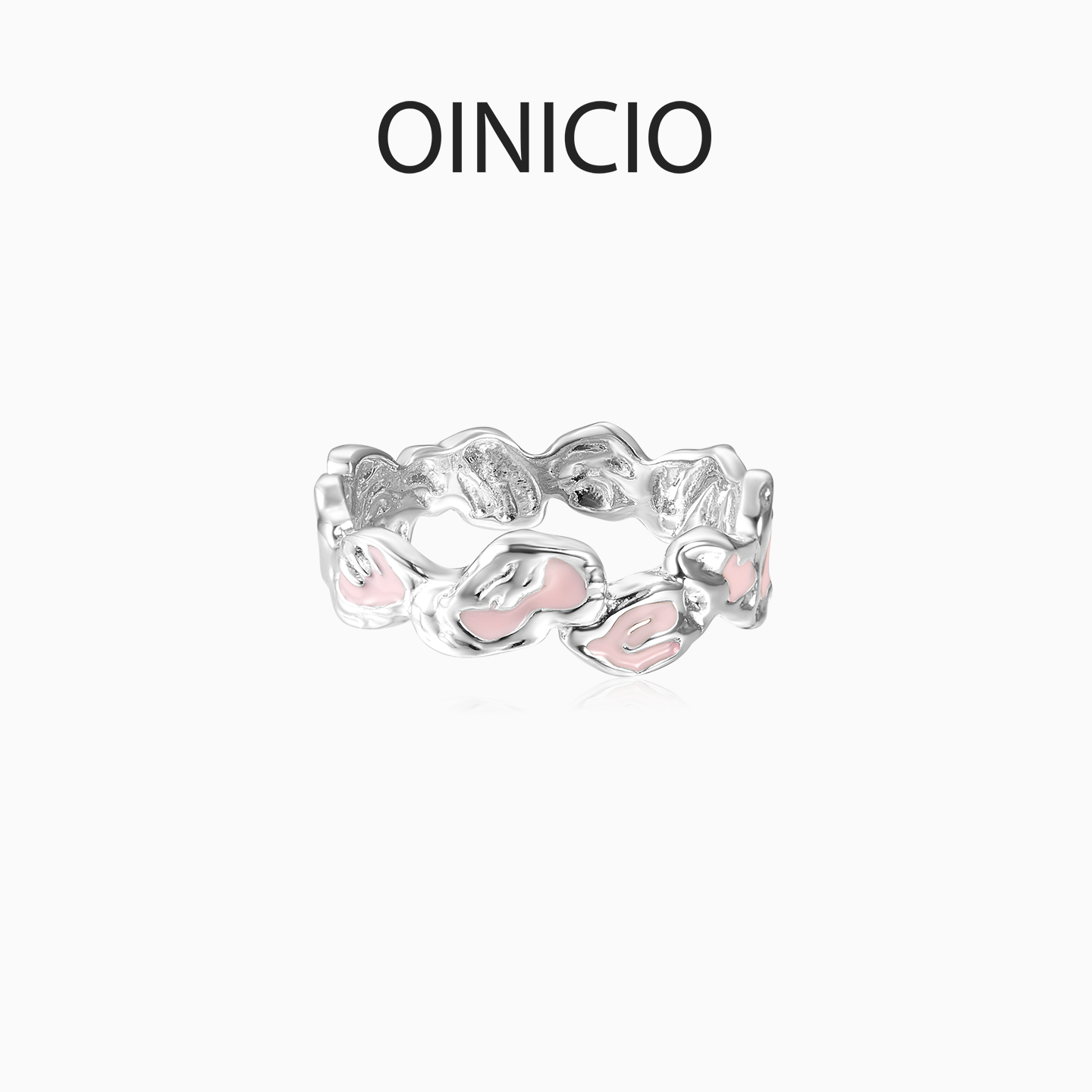 OINICIO初印人鱼公主系列925银液态贝壳粉滴胶戒指女夏日少女戒环