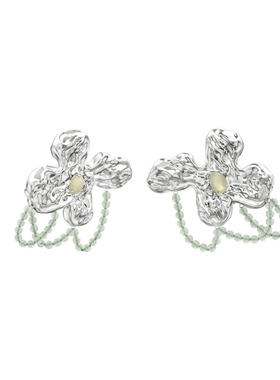 OINICIO初印舒适区系列葡萄珠液态花耳环女耳钉薄荷曼波耳饰