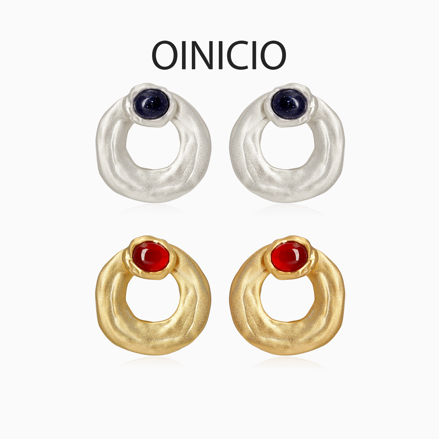 OINICIO初印种子系列落环可拆卸宝石耳钉女本命年红玛瑙耳饰礼物