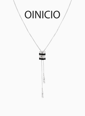 [新年礼物]初印OINICIO沉积系列黑色滴胶转运轮蛇骨链抽拉项链女