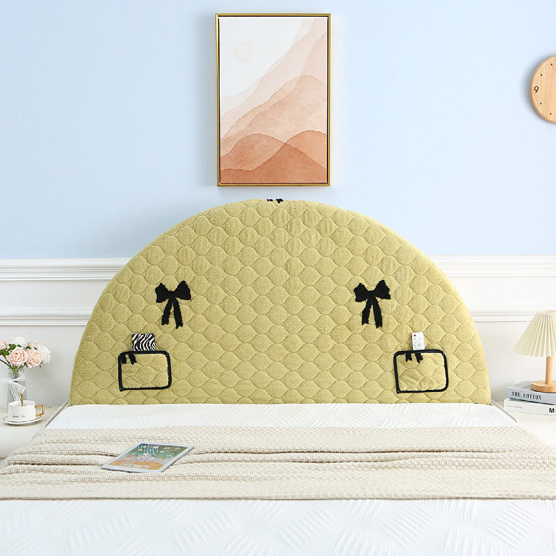 老式半圆床头罩木床头硬板床头凹凸异形弧形不规则遮丑布艺保护罩