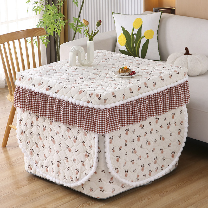 八片正方形烤火桌子罩套双面绒加厚取暖桌子罩麻将桌电炉套罩新款,居家布艺,烤火罩,淘宝优惠券,粉丝福利购,淘宝优惠卷