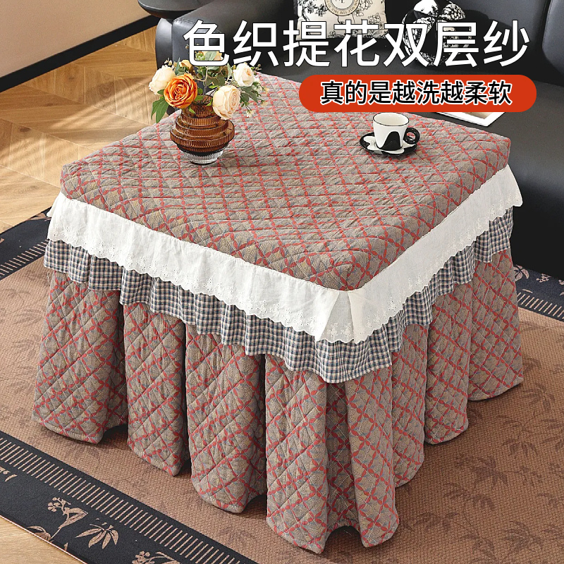 正方形色织纯棉电炉罩麻将机罩