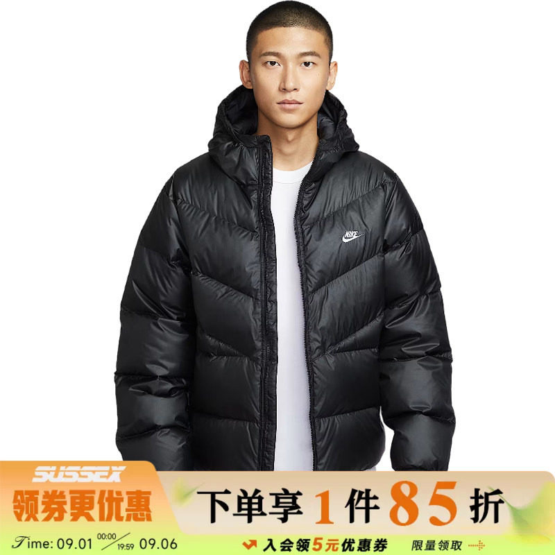 nike耐克冬季男子运动休闲连帽羽绒服外套HQ7791-011