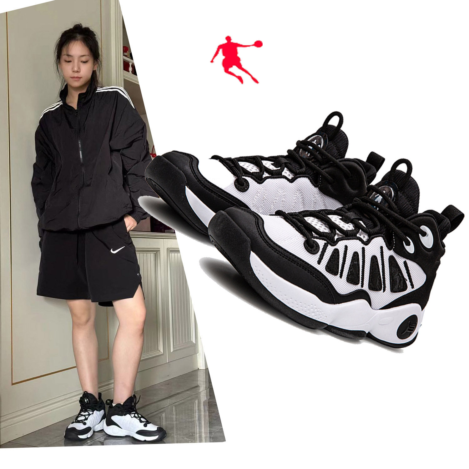 乔丹女鞋篮球鞋高帮黑色网面透气运动鞋品牌正品学生训练比赛战靴