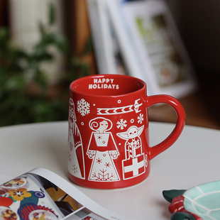 出口美国星球大战红色马克杯陶瓷早餐杯美式大容量杯子卡通水杯