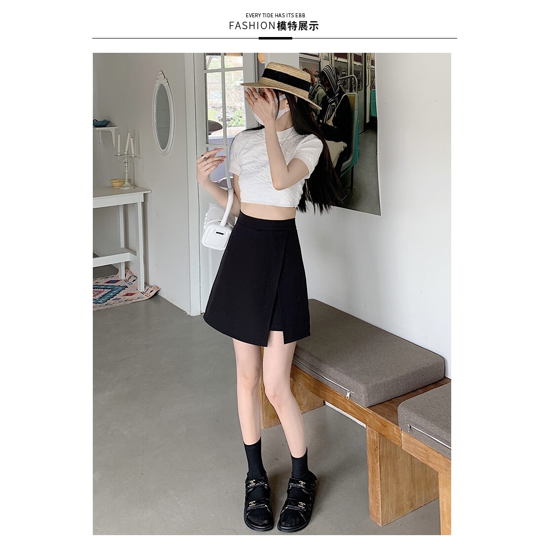 大码女装2026新款夏装胖mm设计感开叉裙裤小心机高腰显瘦半身裙子
