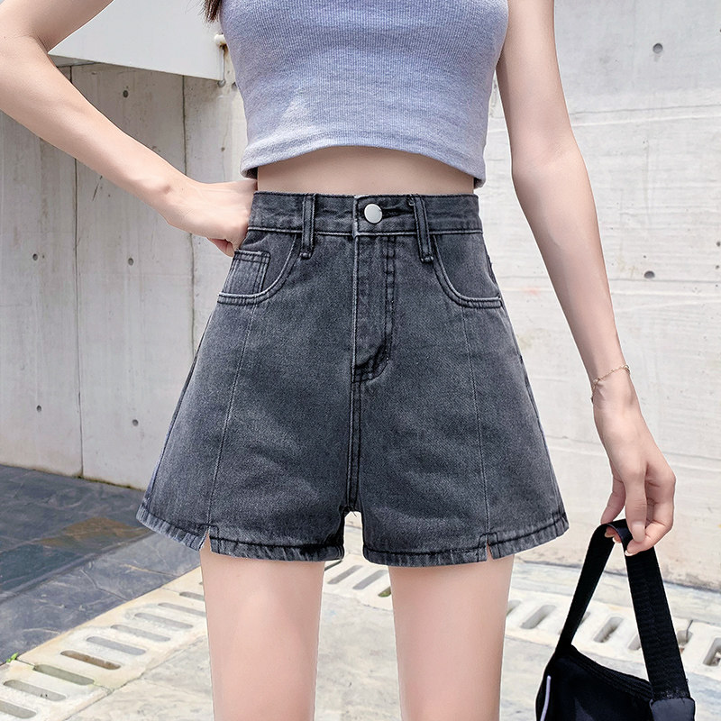 牛仔短裤女夏季2026新款大码显瘦宽松高腰百搭辣妹阔腿a字热裤子