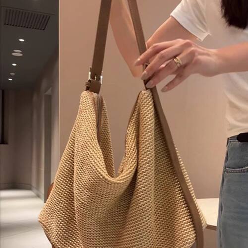 大容量慵懒风包包女式2026新款夏季时尚休闲编织托特包单肩斜挎包