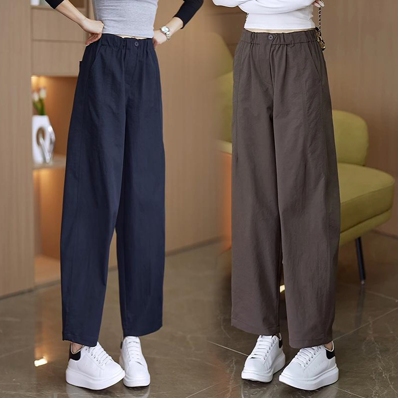 夏季薄款春秋花苞裤子女2026新款长裤腰宽松气球哈伦裤休闲松紧腰