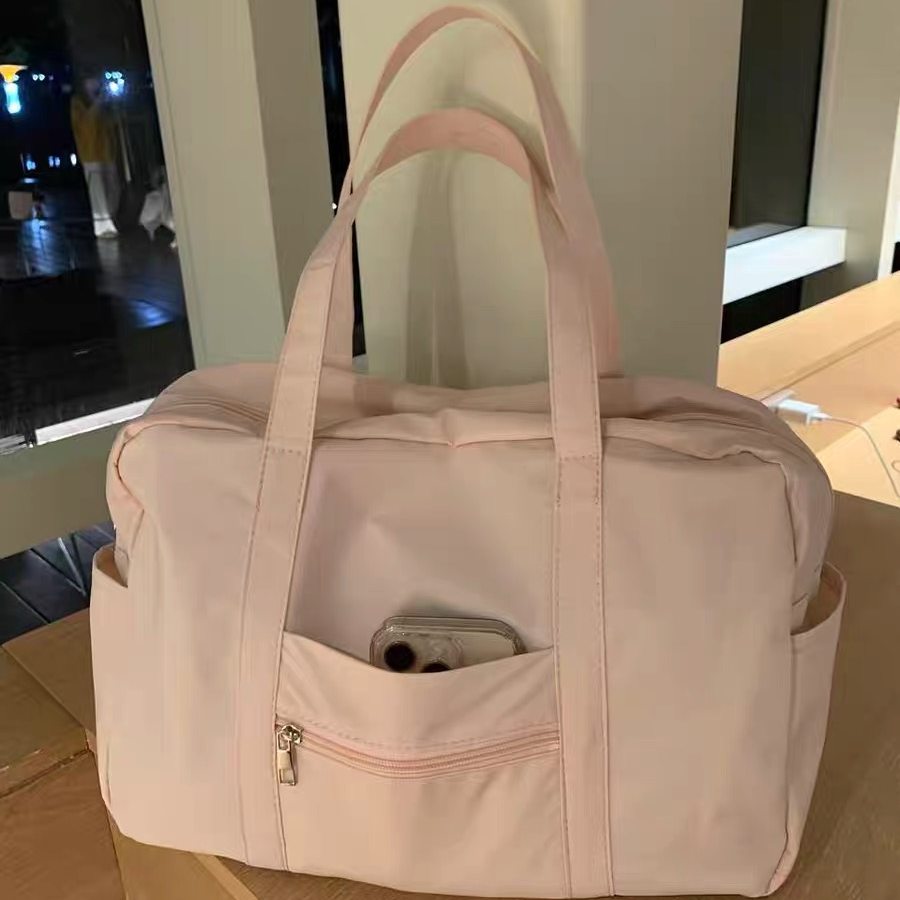 小众粉色托特包便携式大容量旅行包手提运动包健身包短途出行李包