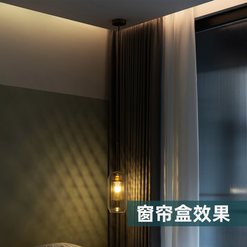 窗帘盒灯带明装45度线性灯线形灯线条I灯卡光灯槽灯带洗墙灯反槽