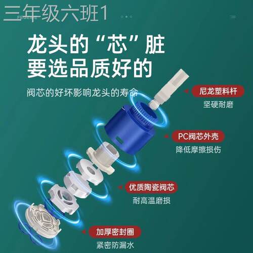 通用型家用房配冷水头龙陶全瓷阀厨芯通用铜混水阀芯开浴 关件热
