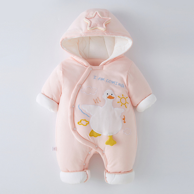 婴儿棉衣宝宝连体衣纯棉棉袄冬季外出服新生儿冬款棉衣a类衣服