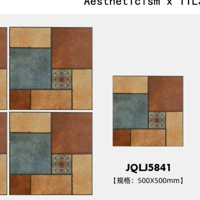 田园仿古砖500x500花园砖厨房客厅卧室庭院阳台地砖防滑复古瓷砖
