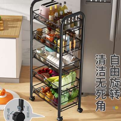 新疆包邮厨房置物架家用收纳储物架子落地多层用品小推车多功能