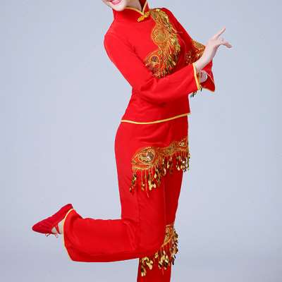 秧歌服成人女2023新款中老年广场舞套装腰鼓队打鼓服演出舞蹈服装