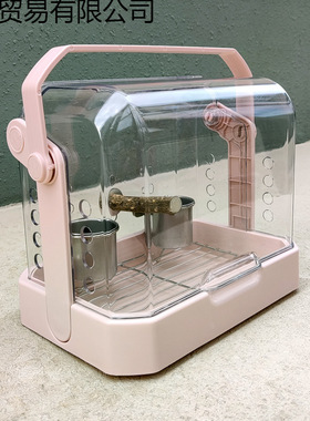 多功能透明手提鹦鹉外出笼宠物便携笼外带笼展示笼便携鸟笼宠物笼