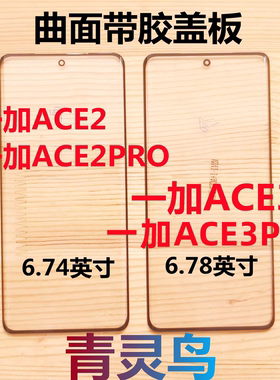 适用一加 1加 1+ ACE2 ACE3 PRO  曲面屏带OCA干胶盖板外屏