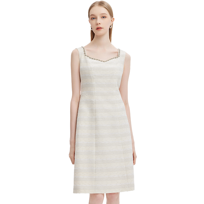 专柜正品马天奴女夏季粗花呢连衣裙子小香风时尚MRS549DRX0