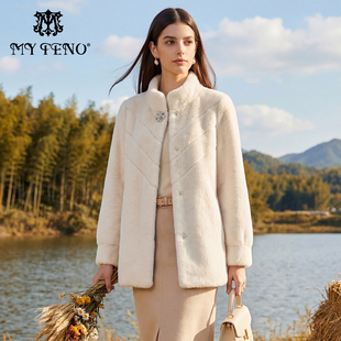 百搭保暖女 钻扣立领金貂绒外套仿皮草轻奢时尚 马天奴2025冬季 新款