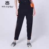 束脚休闲裤 流行时尚 松紧腰时尚 马天奴春夏新款 开衩卫裤 长裤 裤 子